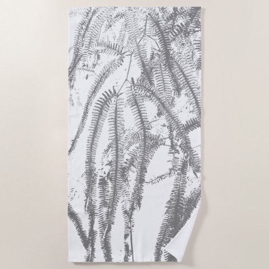 Elegantes Siver Farnmuster Strandtuch (Vorderseite)