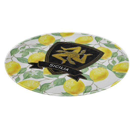 Elegantes Sizilianisches Trinacria Cutting Board Schneidebrett (Ecke)