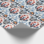 Elegantes skandinavisches Blumenblätterpapier Geschenkpapier (Ecke)