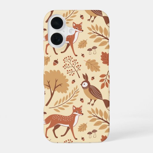 Elegantes skandinavisches Fall Pattern iPhone 16 Hülle (Rückseite)