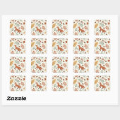 Elegantes skandinavisches Fall Pattern Quadratischer Aufkleber (Blatt)