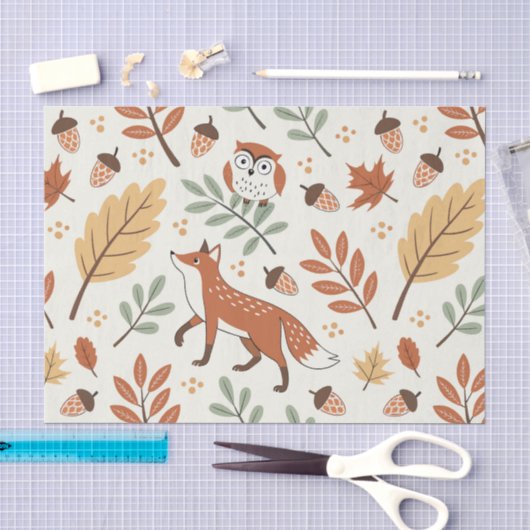 Elegantes skandinavisches Fall Pattern Seidenpapier (Handwerk)