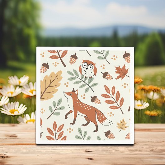 Elegantes skandinavisches Fall Pattern Serviette