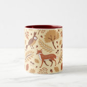 Elegantes skandinavisches Fall Pattern Zweifarbige Tasse (Mittel)