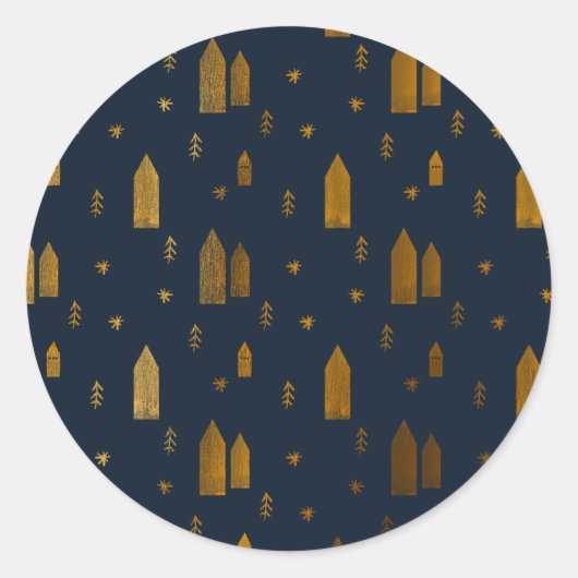 Elegantes skandinavisches Weihnachten Runder Aufkleber (Vorderseite)