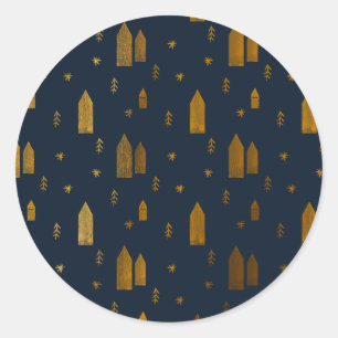 Elegantes skandinavisches Weihnachten Runder Aufkleber