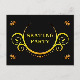elegantes Skaten-Party Einladungspostkarte