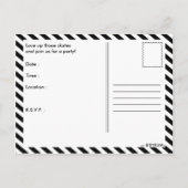 elegantes Skaten-Party Einladungspostkarte (Rückseite)