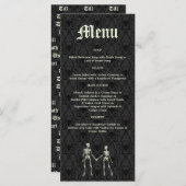 Elegantes Skeletons Wedding Menu Programm (Vorne/Hinten)