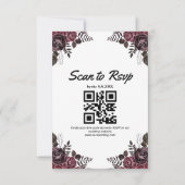 Elegantes Skelett Blumen zwischen Hochzeit qr Code Einladung (Rückseite)