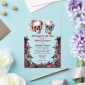 Elegantes Skelett Blumengotik zwischen Hochzeit Acryleinladungen (In Situ (Hochzeit))