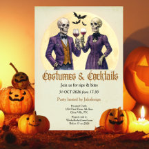 Elegantes Skelett-Kostüm-Cocktail-Halloween-Party