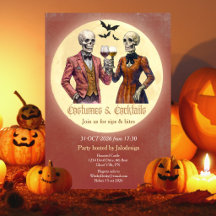 Elegantes Skelett-Kostüm-Cocktail-Halloween-Party