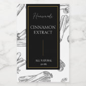 Elegantes Sketch, hausgemachte Cinnamon Extract La Weinetikett (Einzelnes Label)