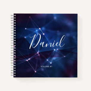 Elegantes Sketchbook Ihr Name Script lila chic No Notizblock