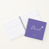 Elegantes Sketchbook Ihr Name Script lila chic No Notizblock (Innenseite)