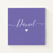 Elegantes Sketchbook Ihr Name Script lila chic No Notizblock (Rückseite)