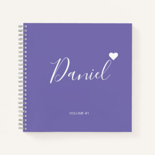 Elegantes Sketchbook Ihr Name Script lila chic No Notizblock