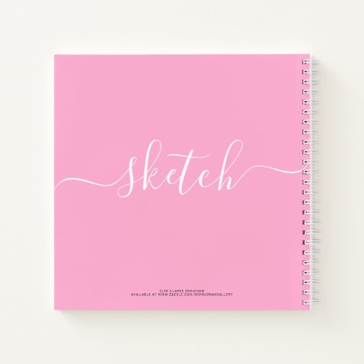 Elegantes Sketchbook - Ihr Name Script Rosa Notizblock (Rückseite)