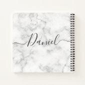 Elegantes Sketchbook Ihr Name Skript Marble chic   Notizblock (Rückseite)