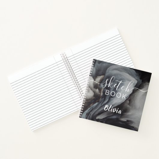 Elegantes Sketchbook - Ihr Name Skript Wasserfarbe Notizblock (Innenseite)