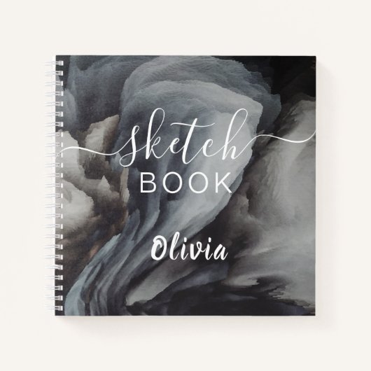 Elegantes Sketchbook - Ihr Name Skript Wasserfarbe Notizblock (Vorderseite)