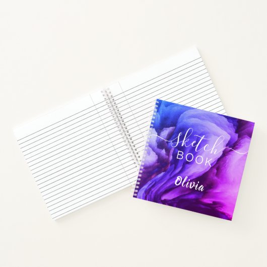 Elegantes Sketchbook - Ihr Name Skript Wasserfarbe Notizblock (Innenseite)