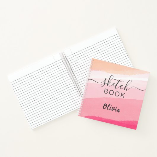 Elegantes Sketchbook - Ihr Name Skript Wasserfarbe Notizblock (Innenseite)