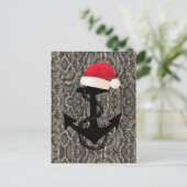 elegantes Skihaftmuster - ANCHOR + WEIHNACHTSMANNM Postkarte (Stehend Vorderseite)