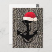 elegantes Skihaftmuster - ANCHOR + WEIHNACHTSMANNM Postkarte (Vorne/Hinten)