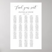 Elegantes Skript 18 Tische Sitzordnung Poster (Vorne)