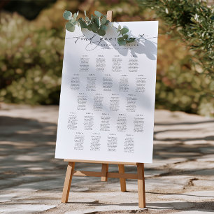 Elegantes Skript 22 Tische Willkommen Sitzplan Poster