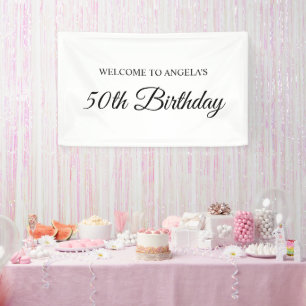 Elegantes Skript 50. Geburtstags-Willkommen Banner