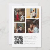 Elegantes Skript 5 Fotos Hochzeit QR Code UAWG Einladung (Rückseite)