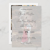 Elegantes Skript 5 Fotos Hochzeit QR Code UAWG Einladung (Vorne/Hinten)