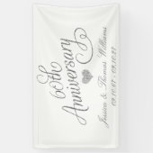 Elegantes Skript 60. Diamantene Hochzeit Banner (Vertikal)