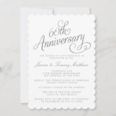 Elegantes Skript 60. Diamantene Hochzeit Einladung (Vorderseite)