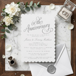 Elegantes Skript 60. Diamantene Hochzeit Einladung