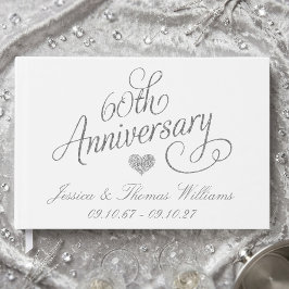 Elegantes Skript 60. Diamantene Hochzeit Gästebuch