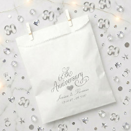 Elegantes Skript 60. Diamantene Hochzeit Geschenktütchen