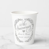 Elegantes Skript 60. Diamantene Hochzeit Pappbecher (Vorderseite)