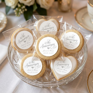 Elegantes Skript 60. Diamantene Hochzeit Runder Aufkleber