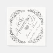 Elegantes Skript 60. Diamantene Hochzeit Serviette (Vorderseite)