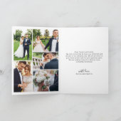 Elegantes Skript 6 Foto-Hochzeit Dankeskarte (Innenseite)