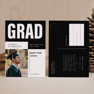 Elegantes Skript Abschlussfoto Danke für die Absch Postkarte