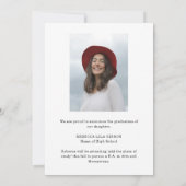 Elegantes Skript Absolvent 2 Foto Collage Abschlus Ankündigung (Rückseite)