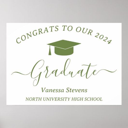 Elegantes Skript Absolventenparty Gratulation Mode Poster (Vorne)