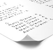 Elegantes Skript Alphabetisches Hochzeitsstift Poster (Ecke)