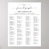 Elegantes Skript Alphabetisches Hochzeitsstift Poster (Vorne)
