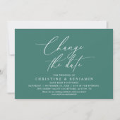 Elegantes Skript Änderung des Datums Hochzeit vers Einladung (Vorderseite)